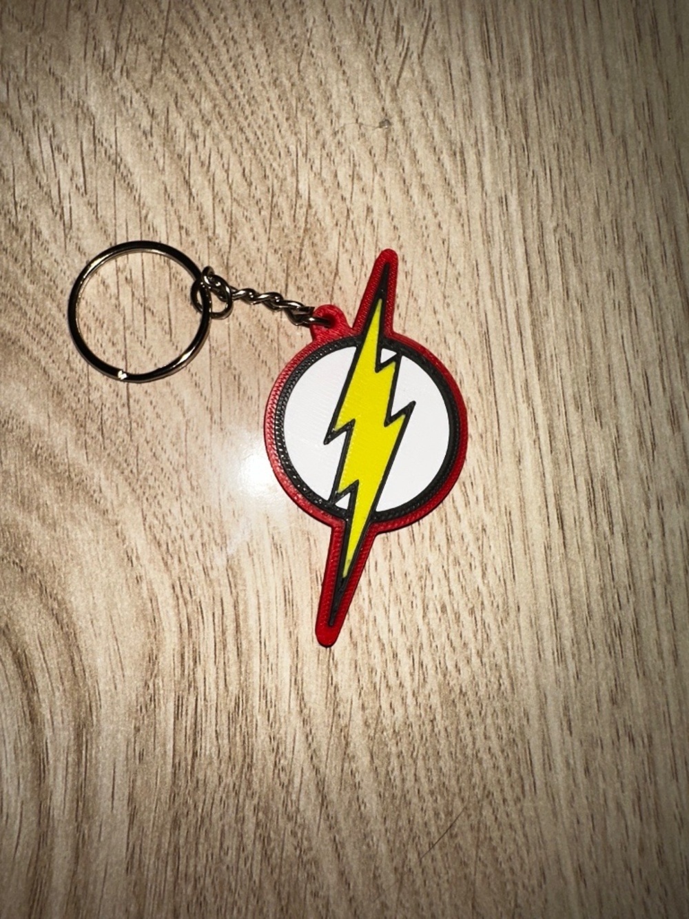 Red and Yellow Lightning Bolt Emblem Keychain – 3D Printed Speed Symbol Key Ring